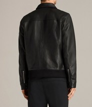 Black Leather Jacket Men Pure Lambskin Flight/Bomber Size S M L XL XXL Customade - £112.82 GBP