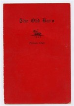 The Old Barn Menu Private Club Parkside Ave Burbank Illinois 1955 - £53.80 GBP