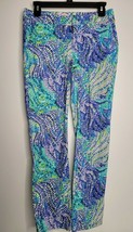 Lilly Pulitzer Crop Pant Womens Size 2 Blue Current Fantasea Shana Stret... - £31.44 GBP