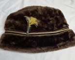 Vintage 1980s Brown Faux Fur Hat KG JD - £19.49 GBP