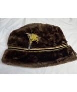 Vintage 1980s Brown Faux Fur Hat KG JD - $24.75