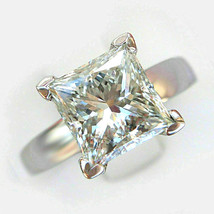 2.00Ct Princess Cut Moissanite Engagement Ring 14K White Gold Plated Silver Xmas - £77.05 GBP