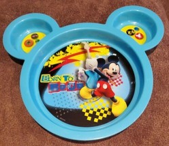 2015 Disney Mickey Mouse &quot;Born To Rock&quot; The First Years Divided Toddlers Plate - £4.76 GBP