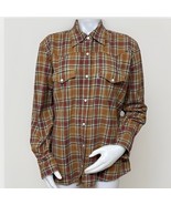 Carhartt Pearl Snap Western Shirt Womens XL Brown Plaid Flannel Cowgirl ... - €16,35 EUR