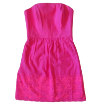 NWT Vineyard Vines Fish Eyelet in Pink Cotton Strapless Fit &amp; Flare Dress 0 $198 - £26.59 GBP
