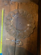 Vintage Crystal Glass Bubble Hobnail 15 Deviled Eggs Serving Platter Dish Tray - £9.62 GBP