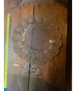 Vintage Crystal Glass Bubble Hobnail 15 Deviled Eggs Serving Platter Dis... - $13.72 CAD
