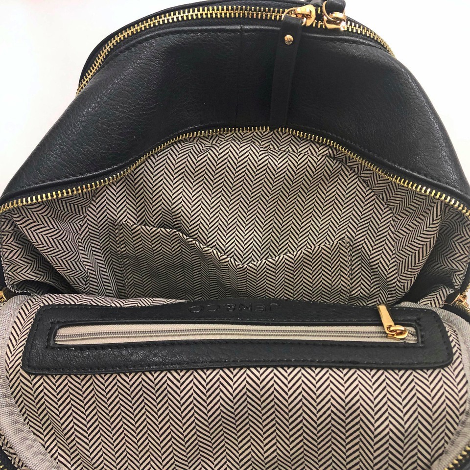Jen & Co. Black Backpack Handbag Vegan Leather Black 11x13x6 inches Item image 8