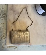 Antique 1920s Vanity Compact Silver Tone Art Deco Wrist Chain Doesn’t Latch - $77.95