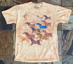 The Mountain-Horses T Shirt-Taos Pueblo-Cave Paintig-Tie Dye Graphic Tee... - $28.05