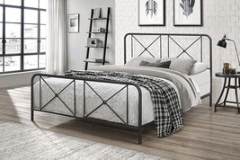 Hillsdale Furniture Metal Bed With Double X Design Platform, Full, Black - £111.73 GBP