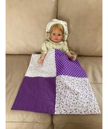 Handmade by PZQUILTS  Baby Doll Quilted Blanket with Polka Dots and Flower - $16.95