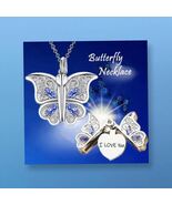 New Beautifully Designed Butterfly  Necklace with "I Love You" Hidden Me... - $12.00