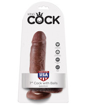 King Cock 7&quot; Cock W/balls - Brown - £24.67 GBP