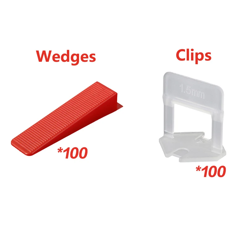 Tile accessories tile leveling sy1mm/1.5mm/2mm/2.5mm/m 100pcs clips+100pcs Wees  - £205.18 GBP