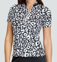 NWT TAIL ACTIVEWEAR Black White Panther Short Sleeve Mock Jo Top Golf Shirt - S image 2