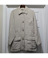 VTG L.L. BEAN Relaxed Fit 100% Linen Chore Shacket Lagenlook Women&#39;s M N... - $48.51
