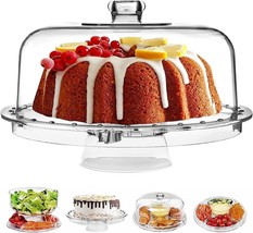 Elegant Cake Stand with dome lod Dessert Display Holder for Weddings &amp; P... - £39.60 GBP