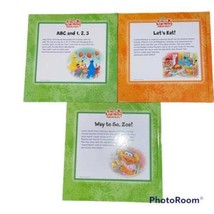 Lot 3 Books Elmo&#39;s Learning Adventure Sesame Street ABC 123 Let&#39;s Eat Way Go Zoe - £4.43 GBP