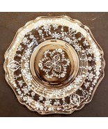 Cambridge Diane Floral Etched Crystal 8&quot; Salad Plate VTG  3400 Hexagonal... - €12,83 EUR