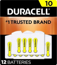 Duracell Hearing Aid Batteries Yellow Size 10, 12 Count Pack, 10A Size Hearing A - £14.38 GBP