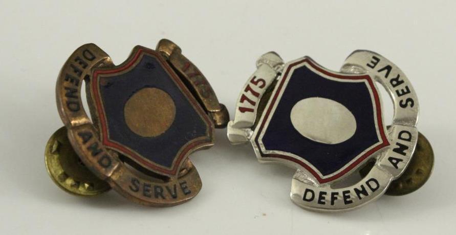 Primary image for Vintage US Military Insignia Army Corps Crest DUI Pin Adjutant General 1775 Pair