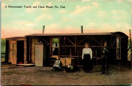 Homesteader Family and Claim Shack North Dakota ND UNP DB Postcard P11 - £33.30 GBP