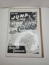 1937 Old Magazine Print Ad, HARLEY-DAVIDSON Motorcycle, Get The Jump On 1938! - £6.08 GBP