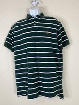 Polo Ralph Lauren Men Size L Green Striped Knit Polo Shirt Short Sleeve - $6.75