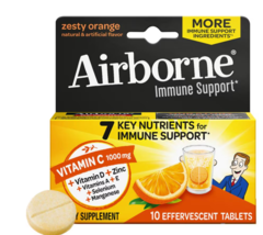 Airborne Immune Support Effervescent Minerals &amp; Herbs with Vitamin C, E, Zinc Ze - £18.42 GBP