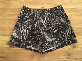 Hollister Black Fern Leaf Print Neoprene Style Shiny Shorts Skort Size S... - £14.12 GBP