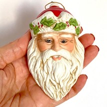 Santa Claus Hand Painted St Nick Porcelain Christmas Tree Ornament 4in Long - $12.95