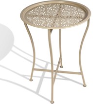 Small Side Table Furniture End Accent Coffee Metal Round Outdoor Folding... - £44.07 GBP