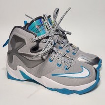 Nike Lebron 13 XIII Boys 11C Youth 808710-014 Gray Blue Basketball Shoe Sneaker - £92.54 GBP