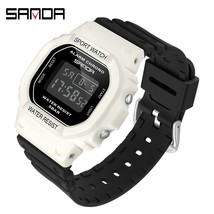 SANDA White Fashion Women&#39;s Watches Waterproof LED Digital Watch for Female Cloc - £22.57 GBP