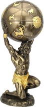 Greek Atlas Carrying the World Cold Cast Bronze statue trinket 32.5cm,12.8&#39; NEW - £161.85 GBP