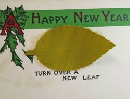 Happy New Year Postcard Turn Over A New Leaf For Brainstrorm Use Cigarettes - £8.54 GBP