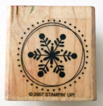 Stampin&#39; Up! Rubber Stamp Framed Snowflake Christmas Holiday 1.25&quot; 2007 - £1.97 GBP