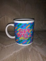 Get Well Soon Coffee Mug Bandaids 3 3/4&quot; Tall 3 1/8&quot; Wide At Bottom - £12.45 GBP