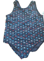 Girls Stars Red/White Blue XX-Large 20.5 One Piece Bathing Suit-Brand Ne... - $34.53