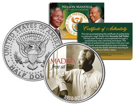 Nelson Mandela 1918-2013 * Madiba - Free At Last * Jfk Half Dollar Us Coin w/COA - £6.76 GBP