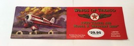 WINGS OF TEXACO ADVERTISING STORE DISPLAY SIGN 1930 Airplane Mystery Shi... - $33.81