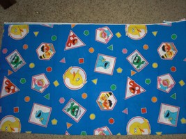 Vintage Sesame Street Cotton Fabric C.T.W Spectrix Fabrics &quot;Shapes&quot; 2 Yd 22&quot;X45&quot; - £31.97 GBP