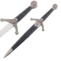 15" Silver Celtic Knot Dagger Stainless Steel Blade with Black Scabbard image 2