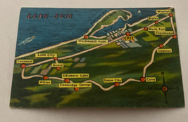 Vintage Postcard Unposted State  Map Lake Erie Michigan MI - £2.79 GBP