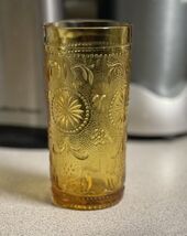 1 Vintage Brockway Glass American Concord Amber Water Glass Goblet Tumbl... - $18.00