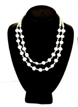 Double Strand Genuine Cultured Coin Pearls Necklace Vintage 19&quot; &amp; 21&quot; Length - £24.91 GBP