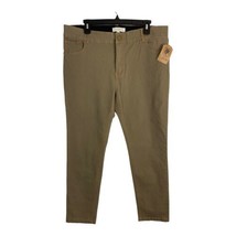 Umgee Womens Pants Size XL Beige Brown Skinny Stretch Pockets NEW - $25.24