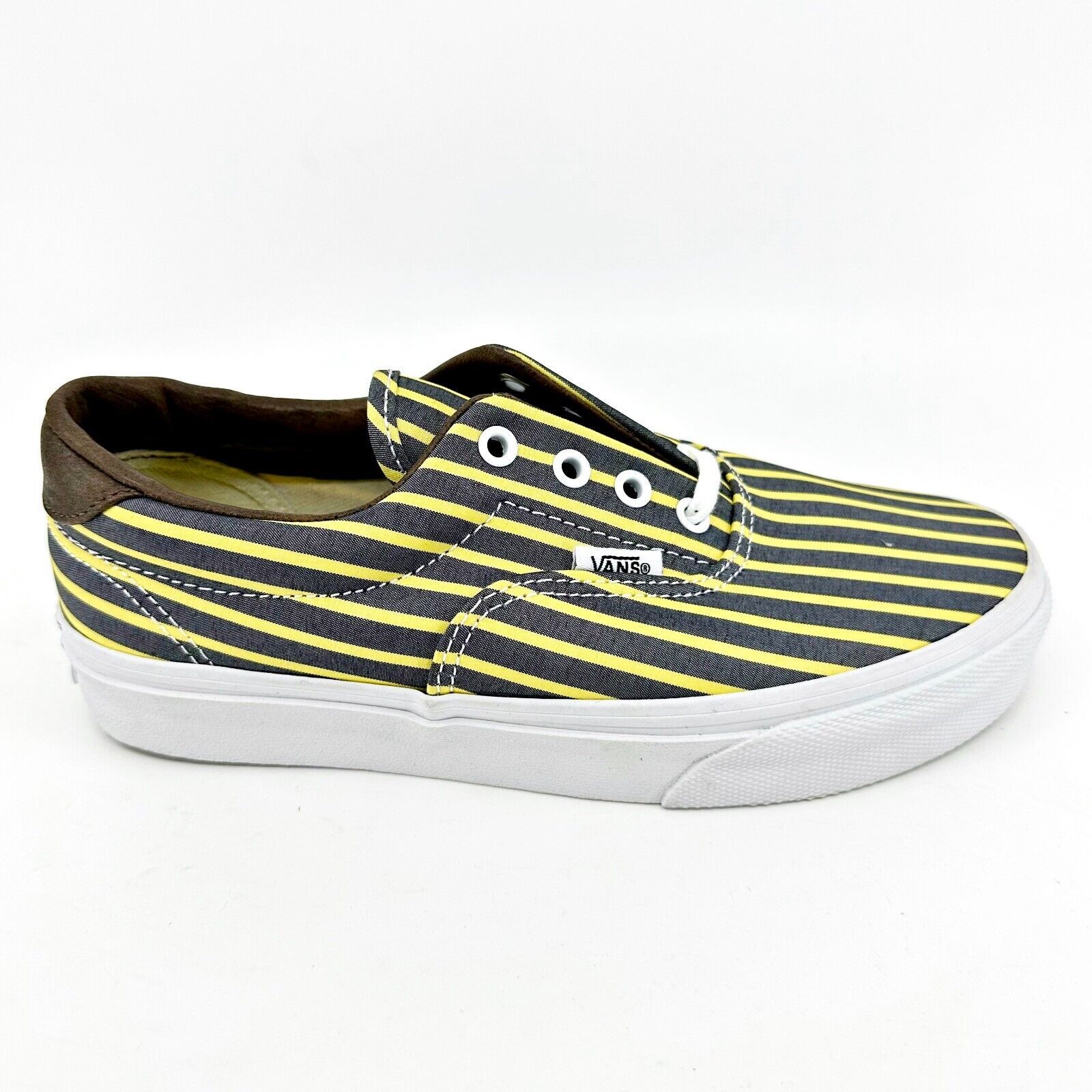 VANS Era 59 (Stripes) Yellow True White Womens Size 5.5 Casual Sneakers - $14.95