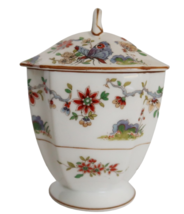 Vtg Royal Worcester England Lidded Sugar Bowl Flowers &amp; Butterflies Pattern - £11.80 GBP